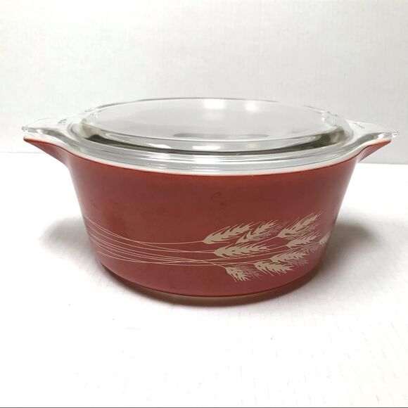 Vintage Pyrex rust Autumn Harvest 475-B 2.5 quart casserole dish with lid - Picture 7 of 11